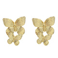 Women's Statement Butterfly Earrings — Bold Metal Drop Earrings in Gold & Silver