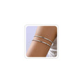 Women's Minimalist Upper Arm Cuff — Adjustable Silver Arm Bangle