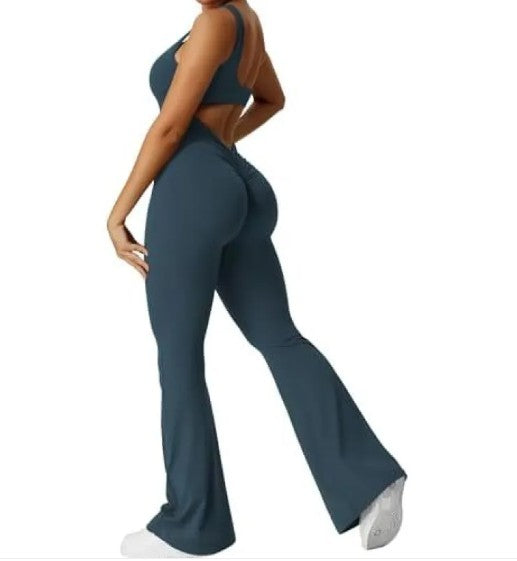 V-Back Scrunch Gym Jumpsuit