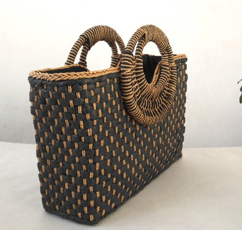 Women's Straw Shoulder Crossbody Beach Bag — Boho Summer Handbag