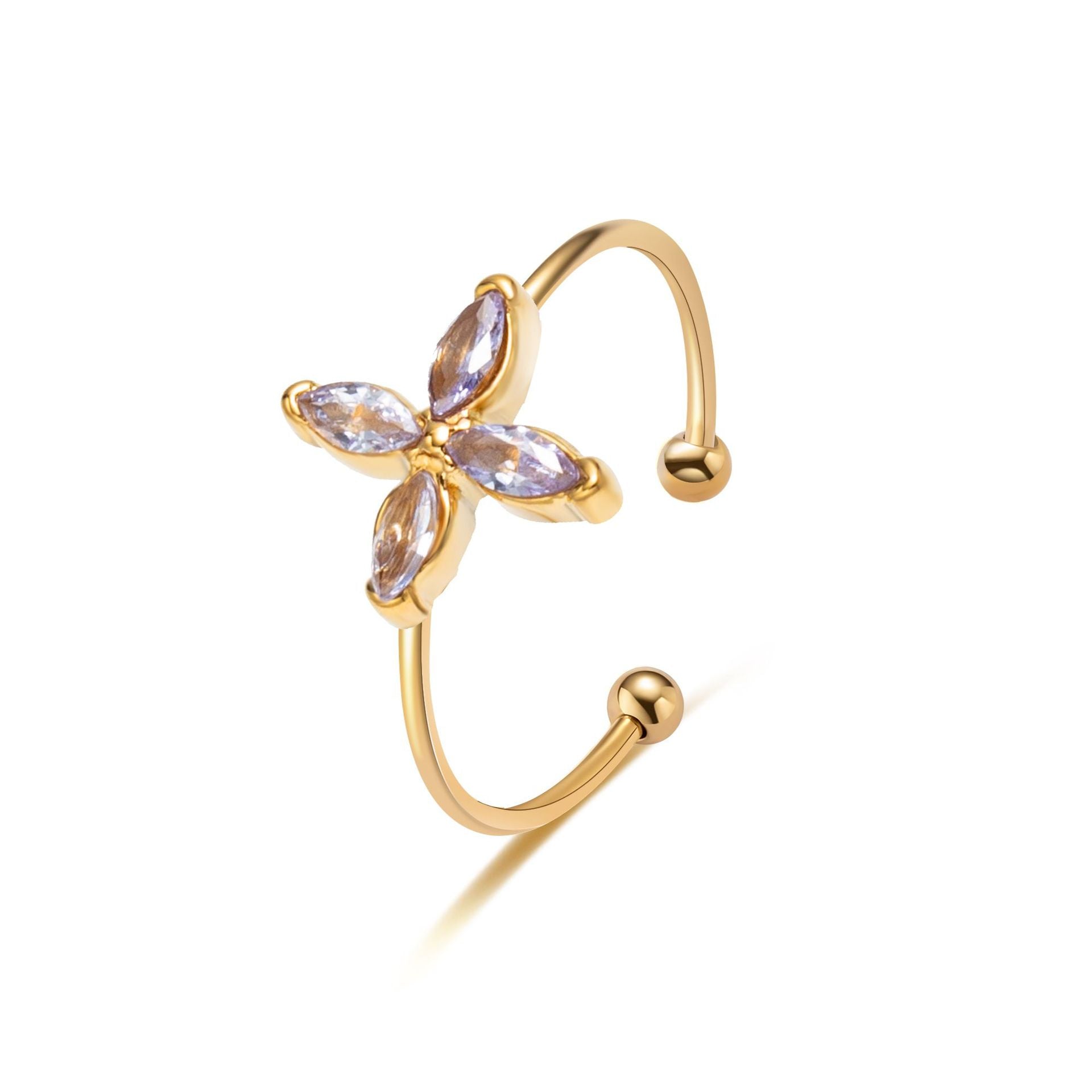 Lucky Four-Leaf Clover Titanium Steel Ring