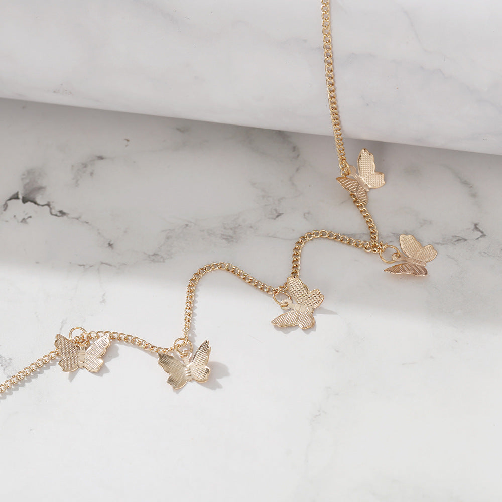 Geometric Butterfly Clavicle Necklace — Elegant
