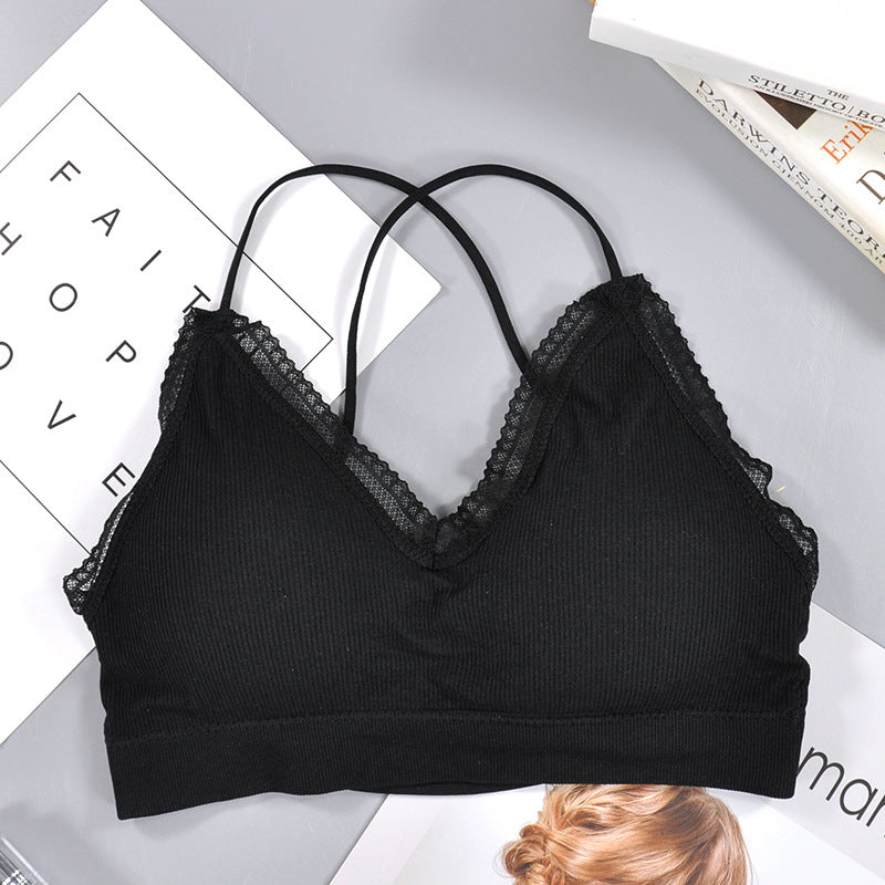 Lace Beauty Back Yoga Bra with Suspenders — Women's Sports Bra