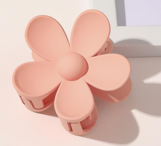 Candy Colored Flower Claw Hair Clips — Big Cute Clips for Thick Hair (Snow Tooth)