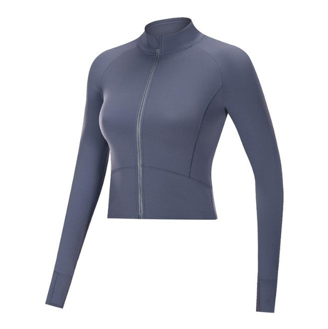 Women's Tight-Fit Long Sleeve Yoga Jacket — Slim Zip-Up Activewear