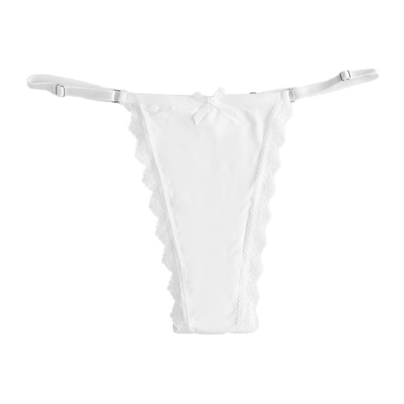 Women's Lace Bow Thong — Adjustable Butterfly Knot Underwear in 4 Colours