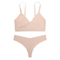 Women's Seamless Ice Silk Lingerie Set — Wire-Free Bralette & Thong