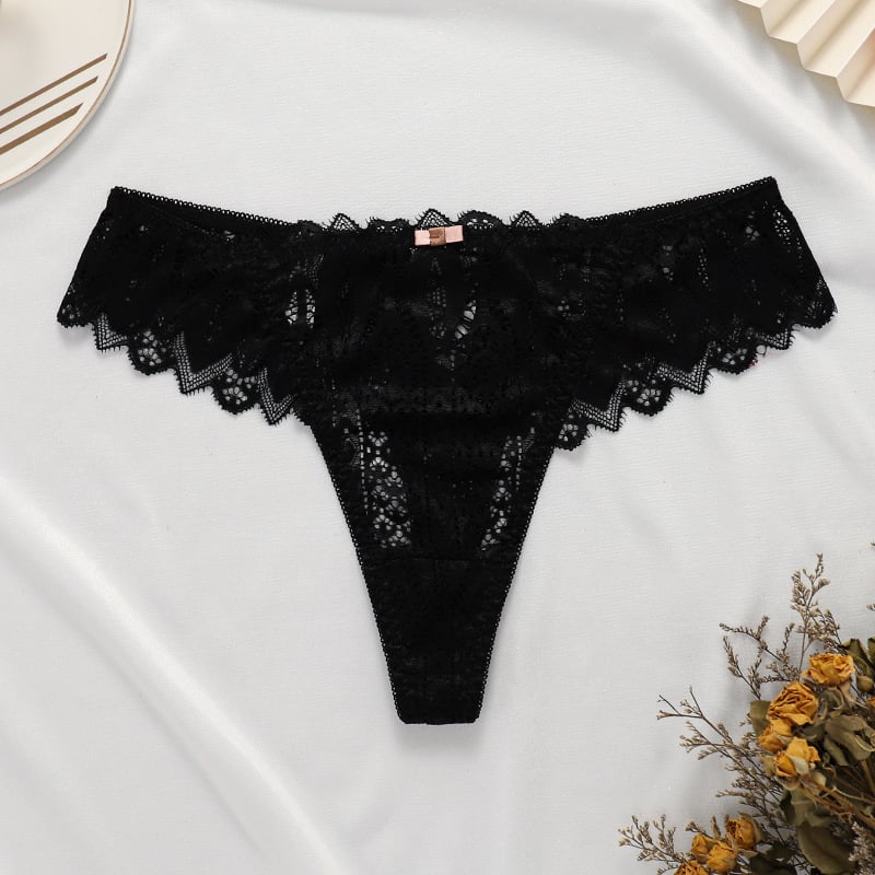 Women's Breathable Lace Thong — No-Trace, Quick-Dry Underwear in 4 Colours