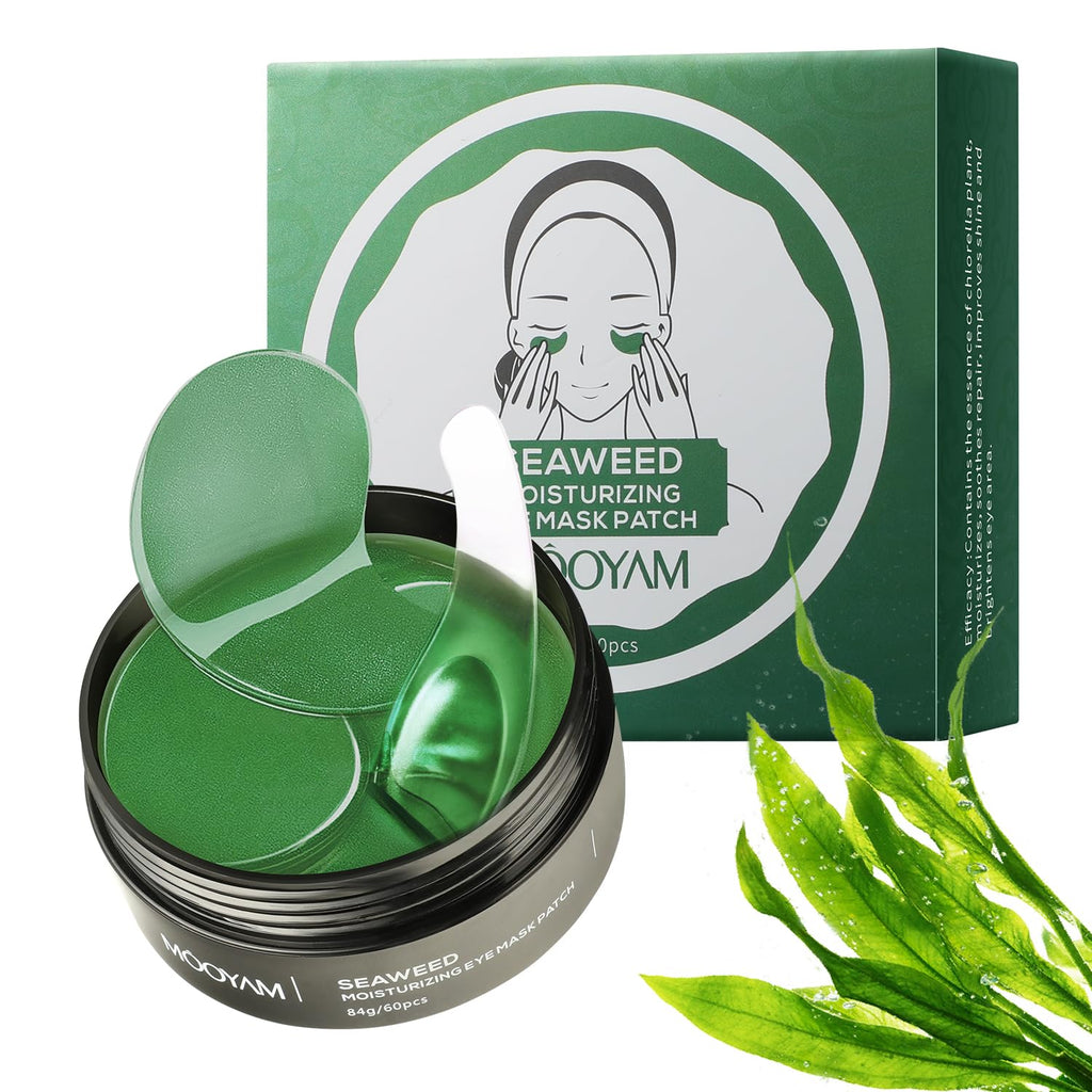 Seaweed Under Eye Patches — 60 Pcs Hydrating Eye Masks for Dark Circles & Puffiness