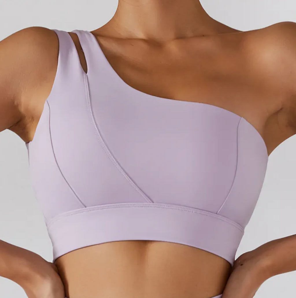 Ribbed One Shoulder Yoga Bra & Activewear Set for Women