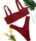 Women's Wide Strap Bandeau Bikini Set — Supportive Two-Piece Swimsuit