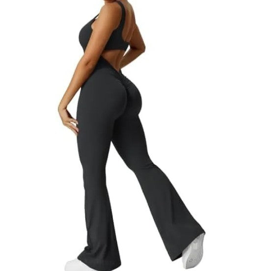 V-Back Scrunch Gym Jumpsuit