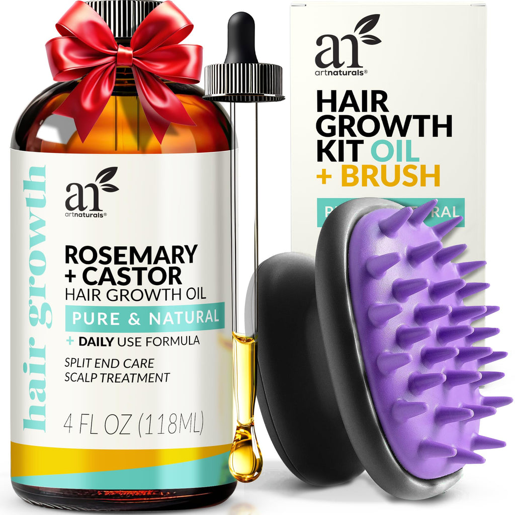 ArtNaturals Rosemary Castor Hair Oil & Massager Set