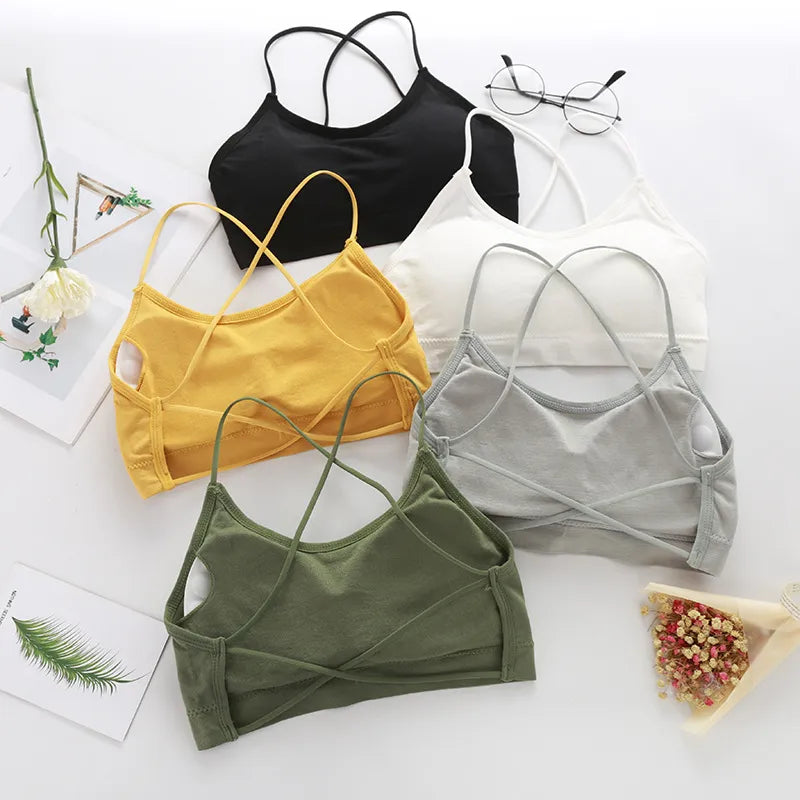 Seamless Double Cross Shoulder Strap Sport Bra