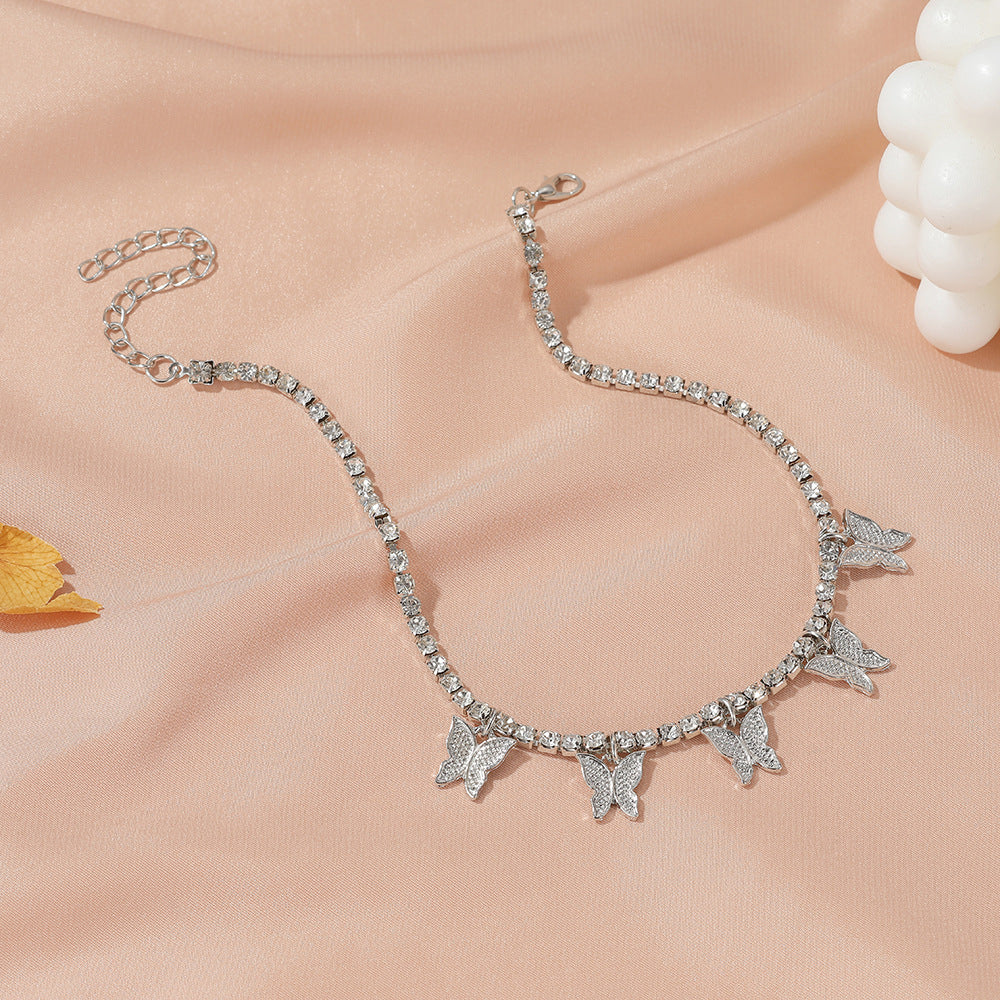 Women's Butterfly Tassel Anklet — Beach Foot Jewellery in Gold, Silver & Rose Gold