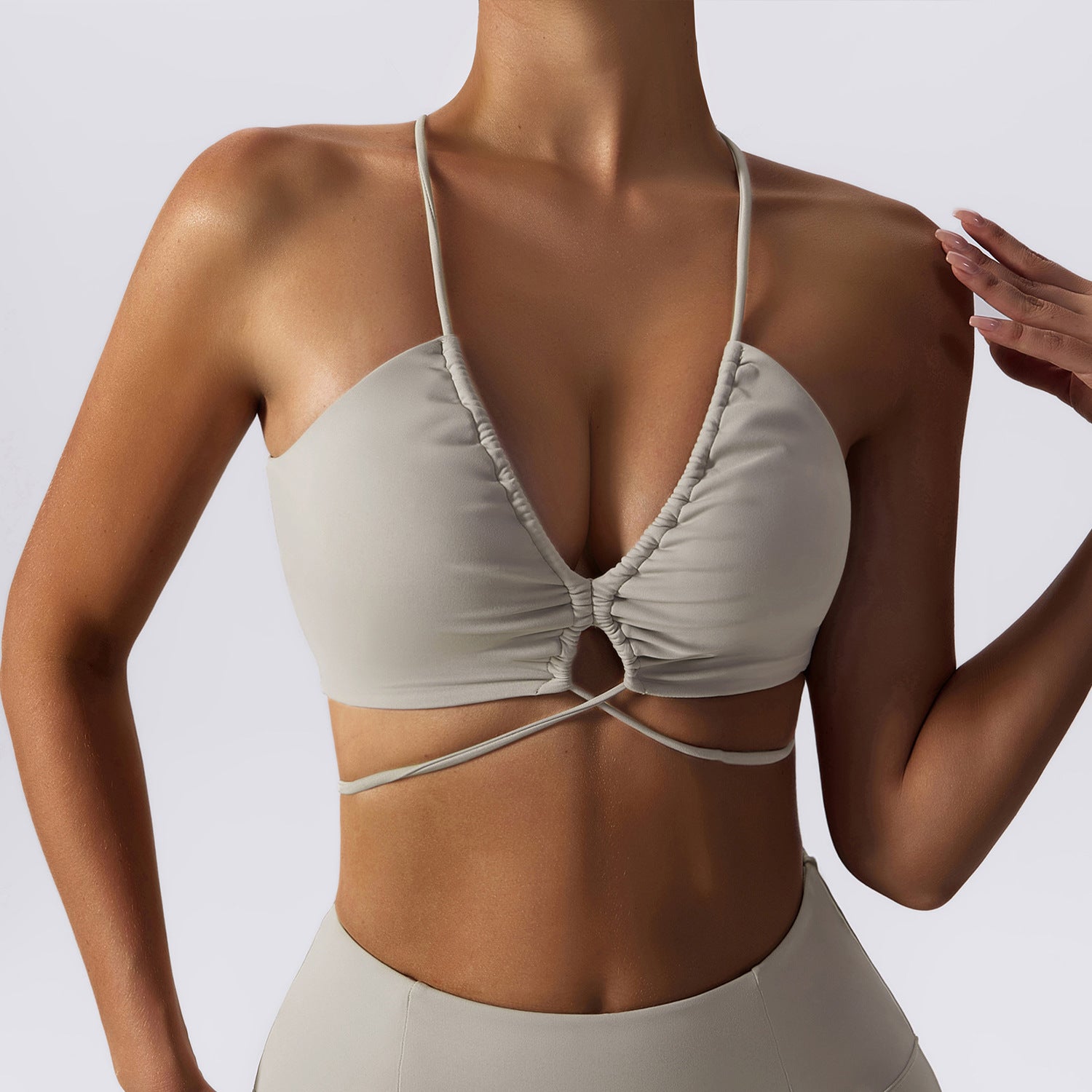 Women's Strappy Yoga Bra & High-Waisted Leggings Set — 2-Piece Activewear