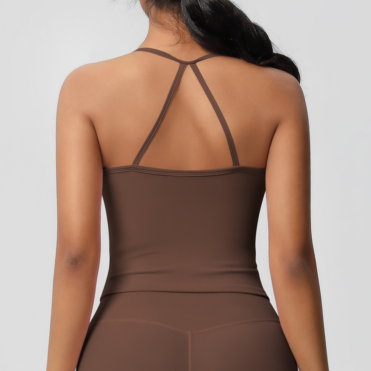 Double-Sided Brushed Solid Color Sports Vest for Women – Tight Fit, Beauty Back, Yoga & Fitness Top