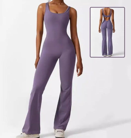 V-Back Scrunch Gym Jumpsuit