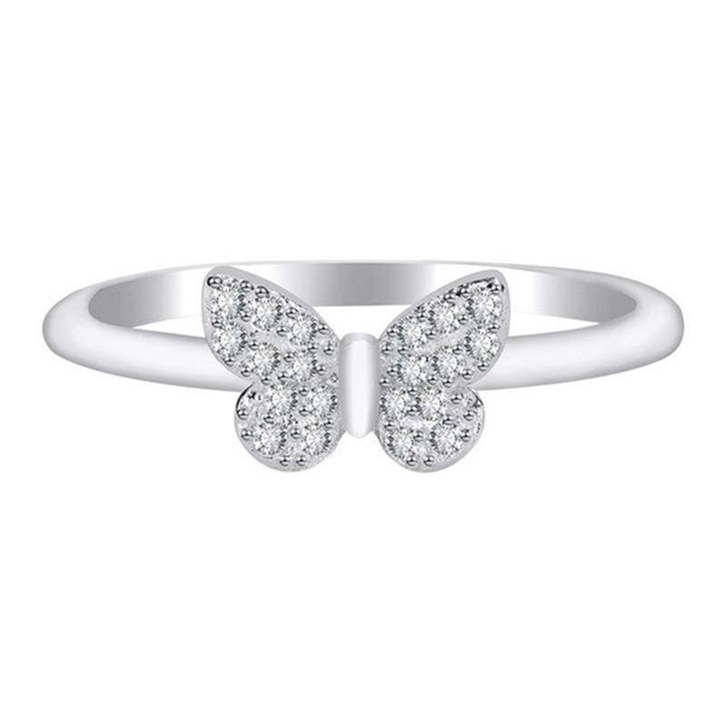 Women's Butterfly Zircon Ring — Gold-Plated Copper Statement Ring