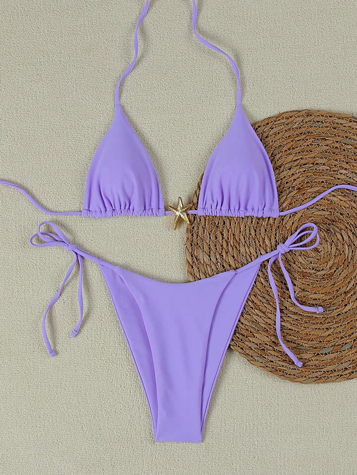 Women's Lace-Up Bikini Swimsuit — Adjustable Tie Detail Two-Piece