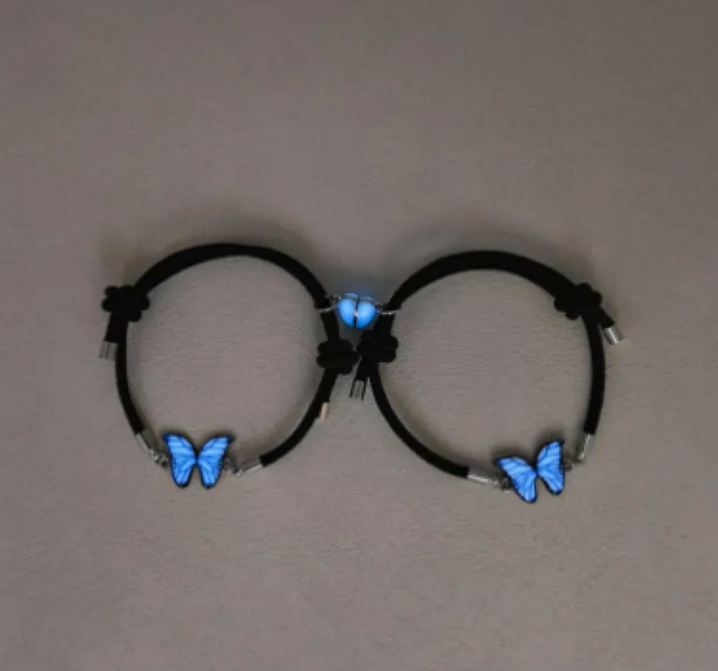 Glow-in-the-Dark Butterfly Jewellery Set — Necklace & Bracelet