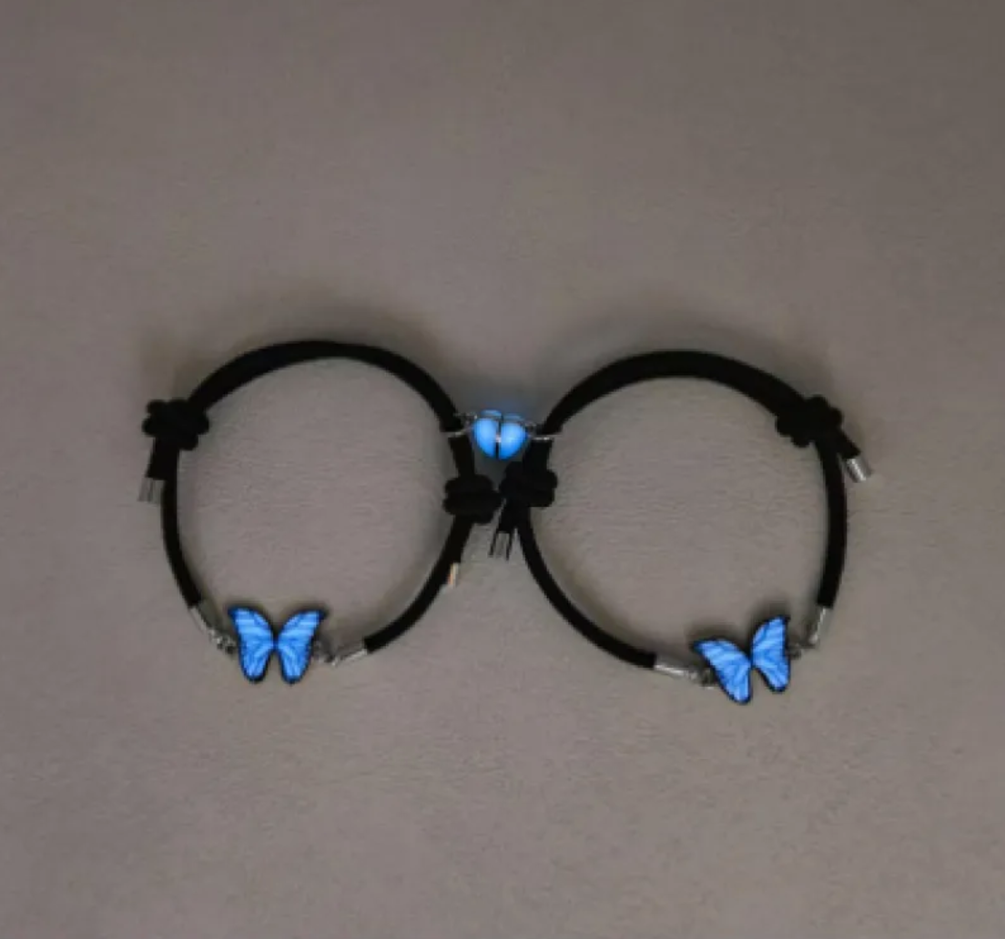 Glow-in-the-Dark Butterfly Jewellery Set — Necklace & Bracelet