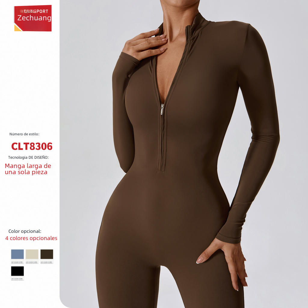 Long Sleeve Yoga Bodysuit — High Intensity