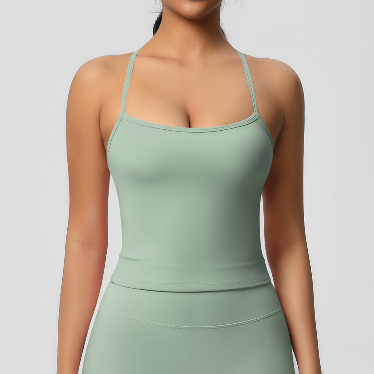 Double-Sided Brushed Solid Color Sports Vest for Women – Tight Fit, Beauty Back, Yoga & Fitness Top