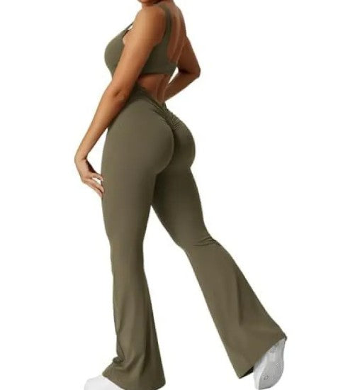 V-Back Scrunch Gym Jumpsuit