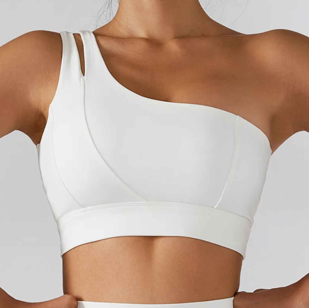 Ribbed One Shoulder Yoga Bra & Activewear Set for Women