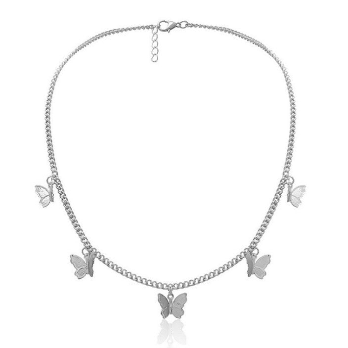 Geometric Butterfly Clavicle Necklace — Elegant