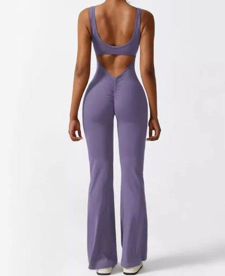 V-Back Scrunch Gym Jumpsuit