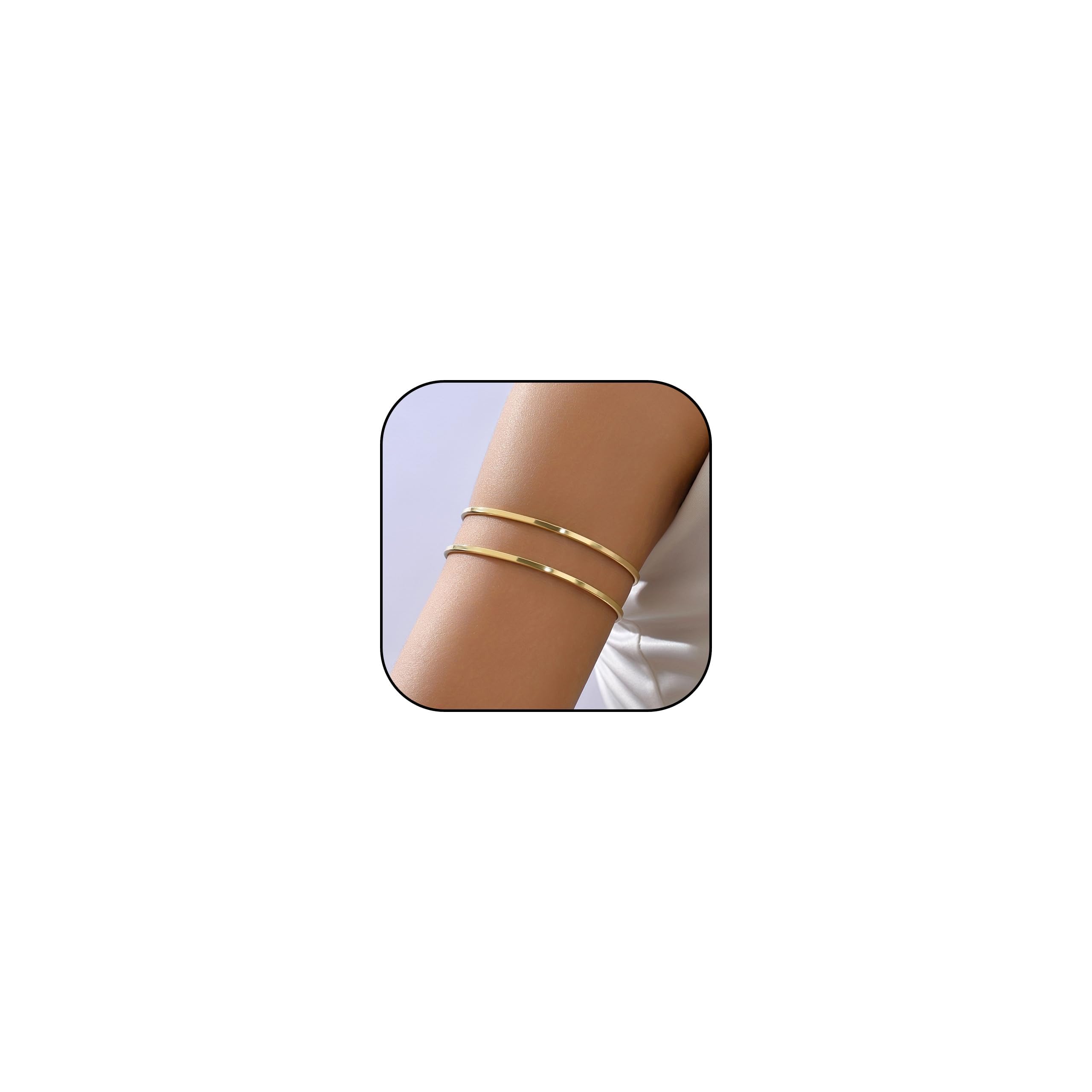 Women's Layered Gold Arm Cuff — Adjustable Boho Upper Arm Bangle