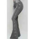 High Waist Stretch Denim Flared Pants — Dam