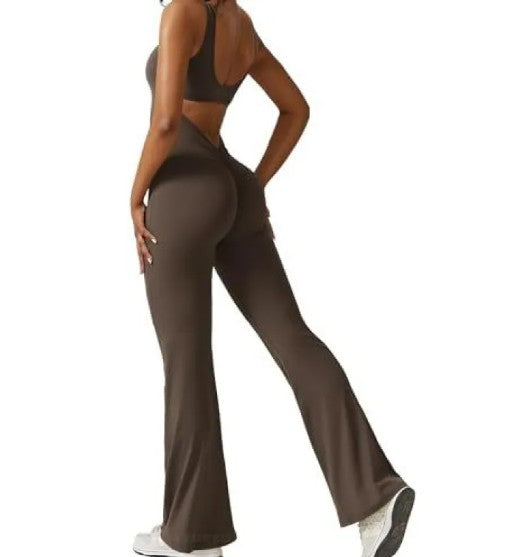 V-Back Scrunch Gym Jumpsuit