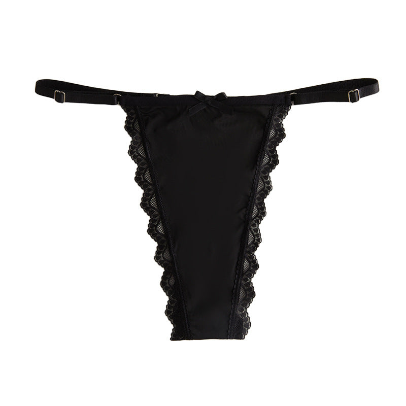 Women's Lace Bow Thong — Adjustable Butterfly Knot Underwear in 4 Colours