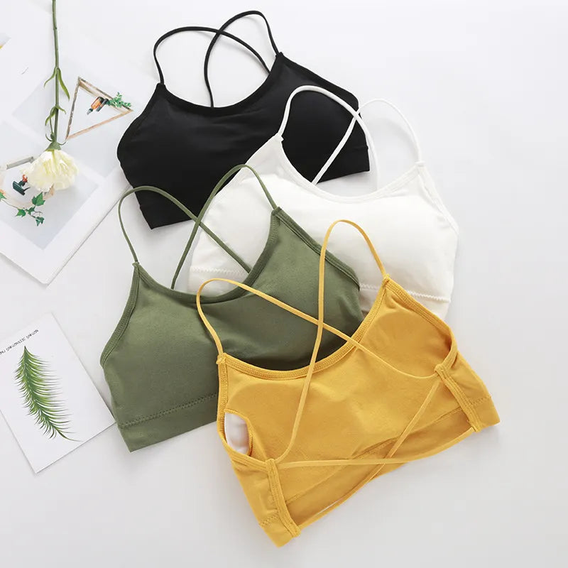 Seamless Double Cross Shoulder Strap Sport Bra