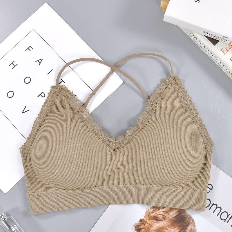 Lace Beauty Back Yoga Bra with Suspenders — Women's Sports Bra