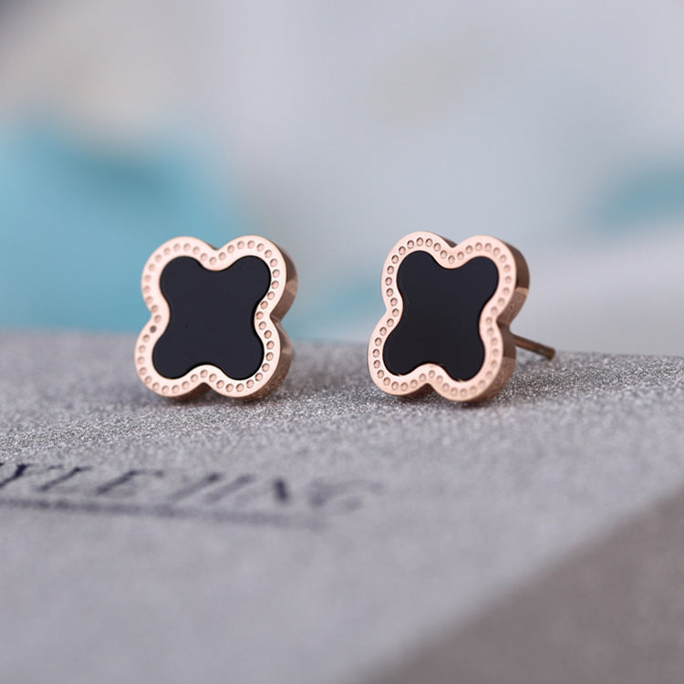 Clover Stud Earrings - Minimalist Korean Style Design