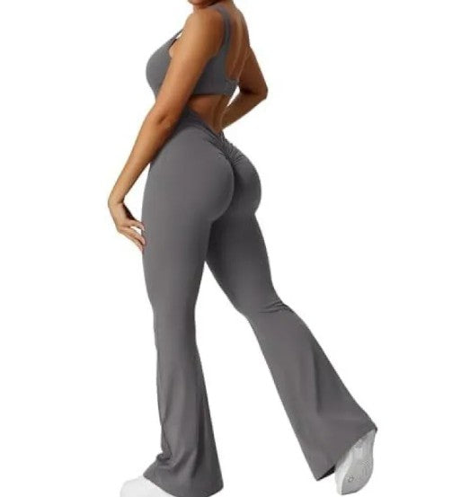 V-Back Scrunch Gym Jumpsuit
